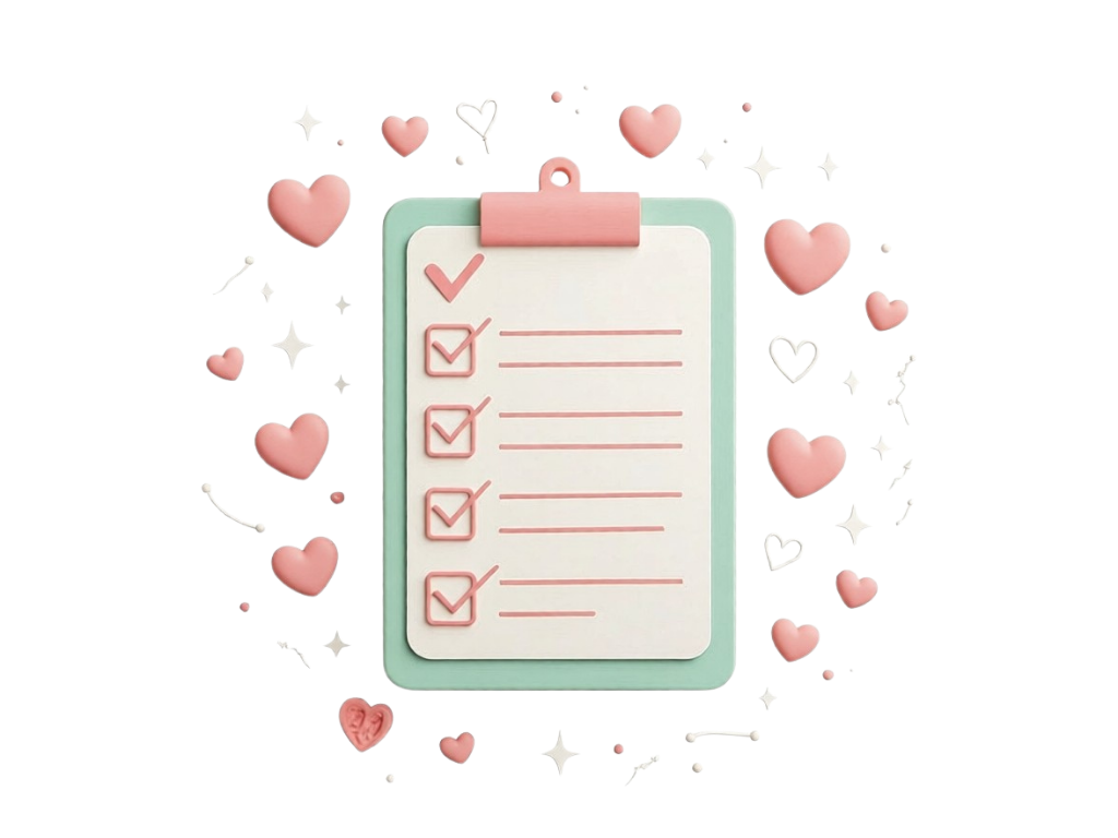 Ilustrasi checklist hubungan sehat
